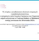 Zajęcia artystyczne zostają zawieszone...
