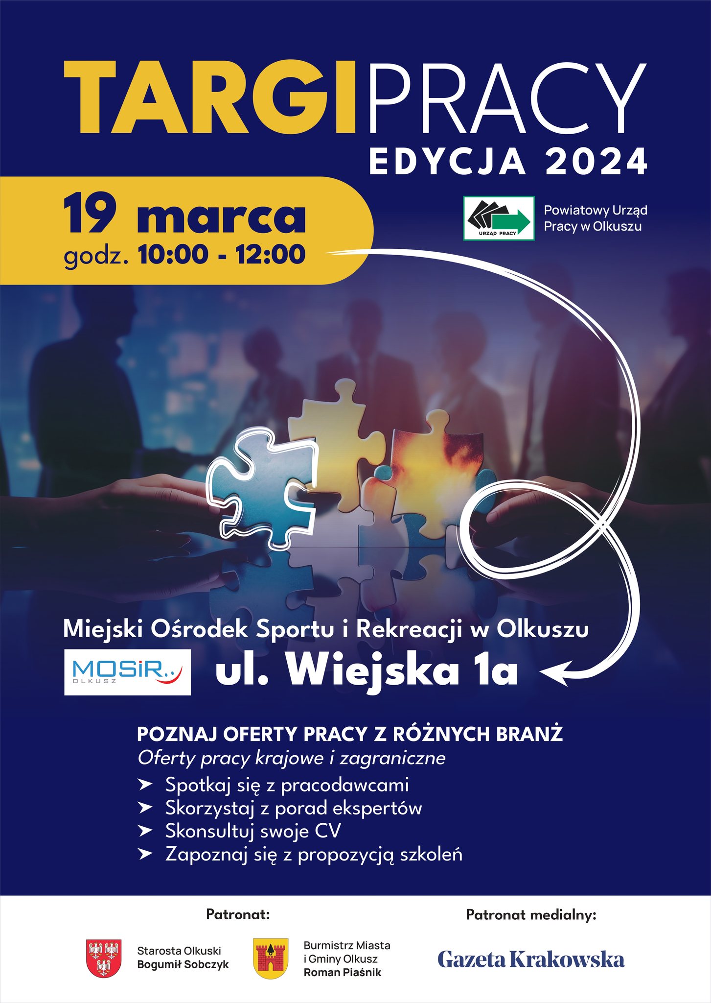 Targi Pracy Edycja 2024 - Olkusz 19 marca 2024 r. godz. 10:00-12:00