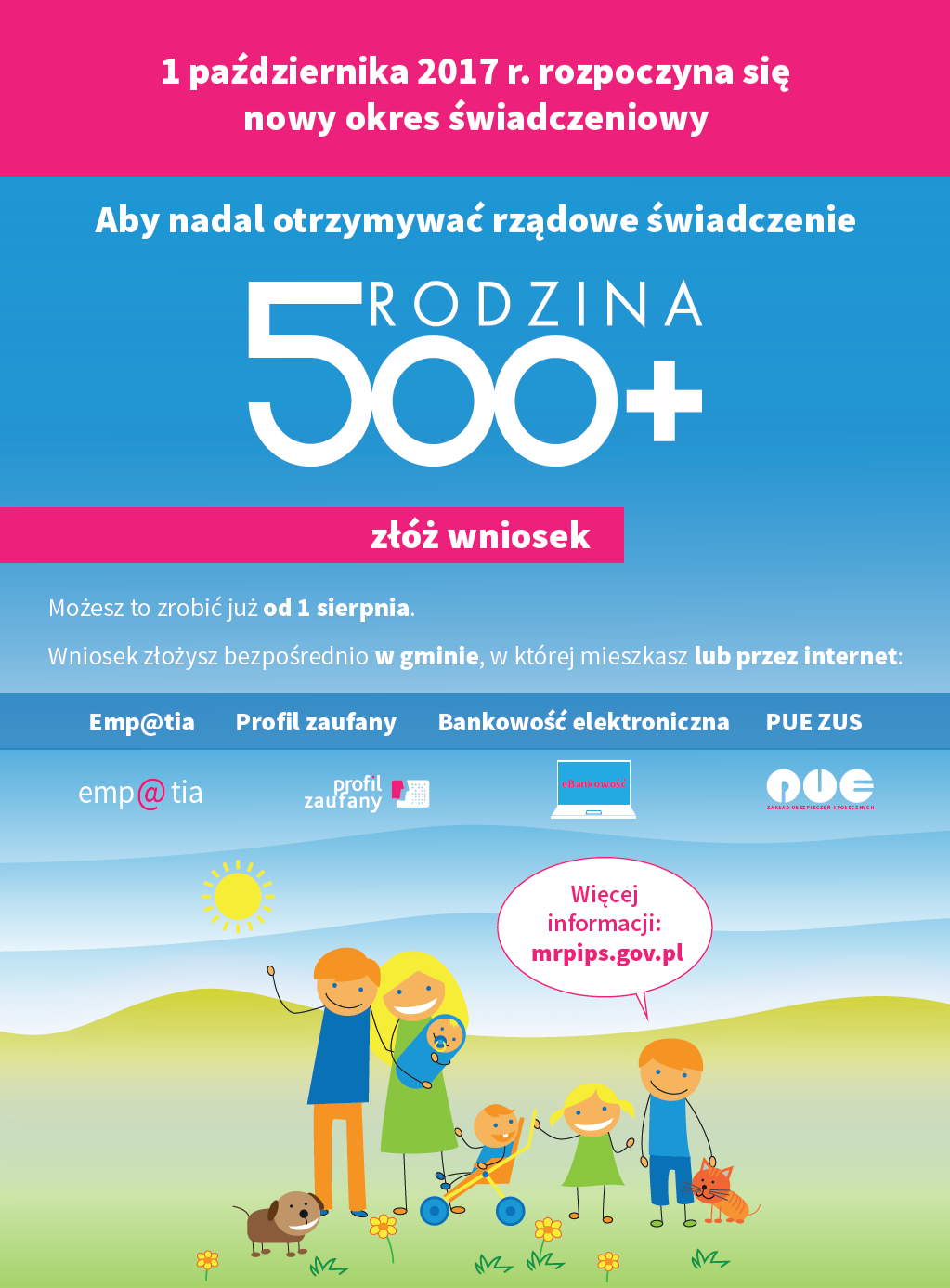 Plakat, Nowy okres świadczeniowy „Rodzina 500+”