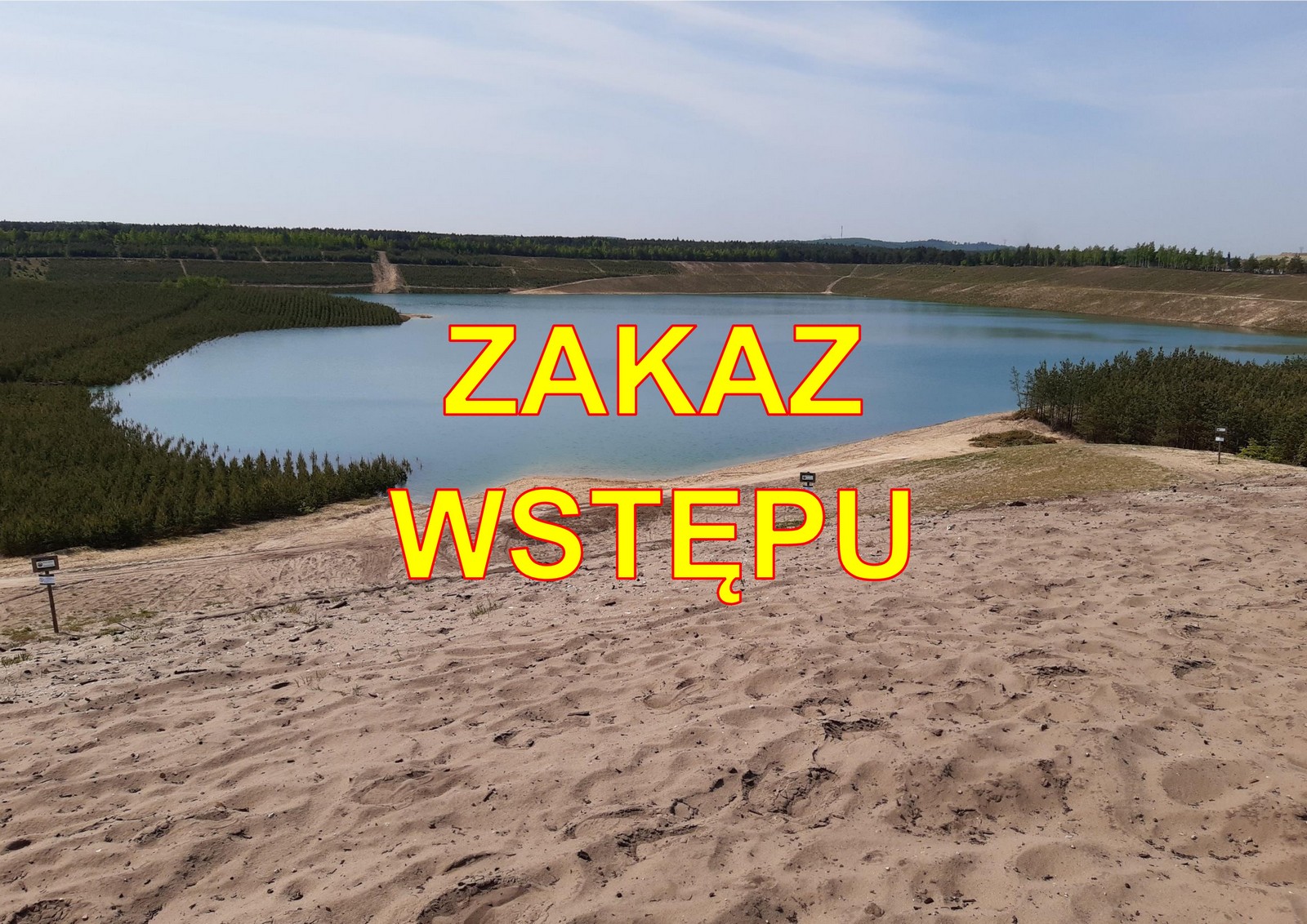 Grafika - Zakaz wstępu na tereny byłych piaskowni